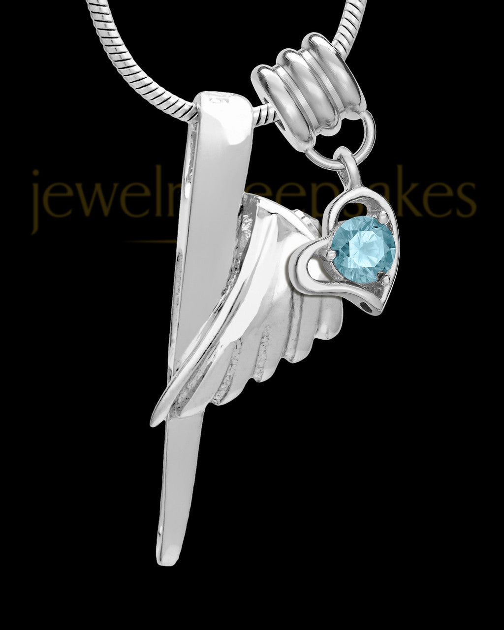 Sterling Silver Grace Cremation Urn Pendant - March