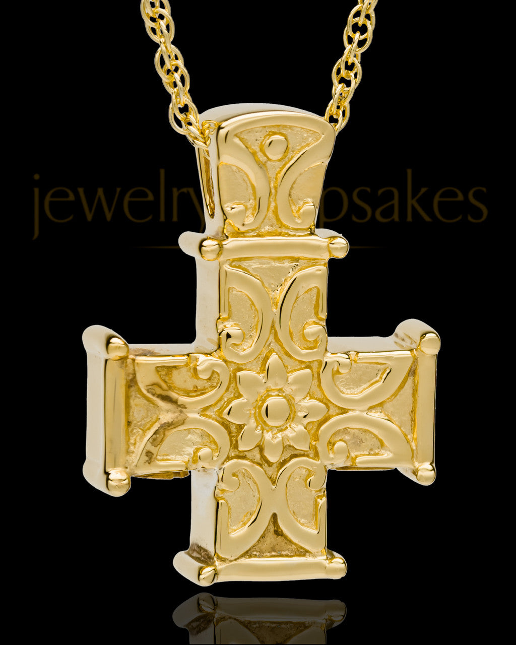 Cremation Locket Gold Plated Elegant Companion Cross Keepsake