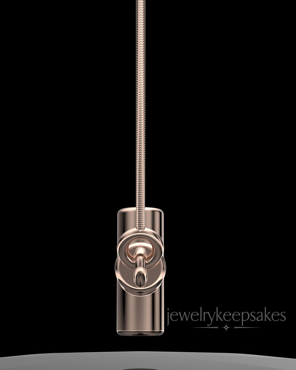 Rose Gold Plated Horizontal Cross Permanently Sealed Waterproof Keepsake Jewelry