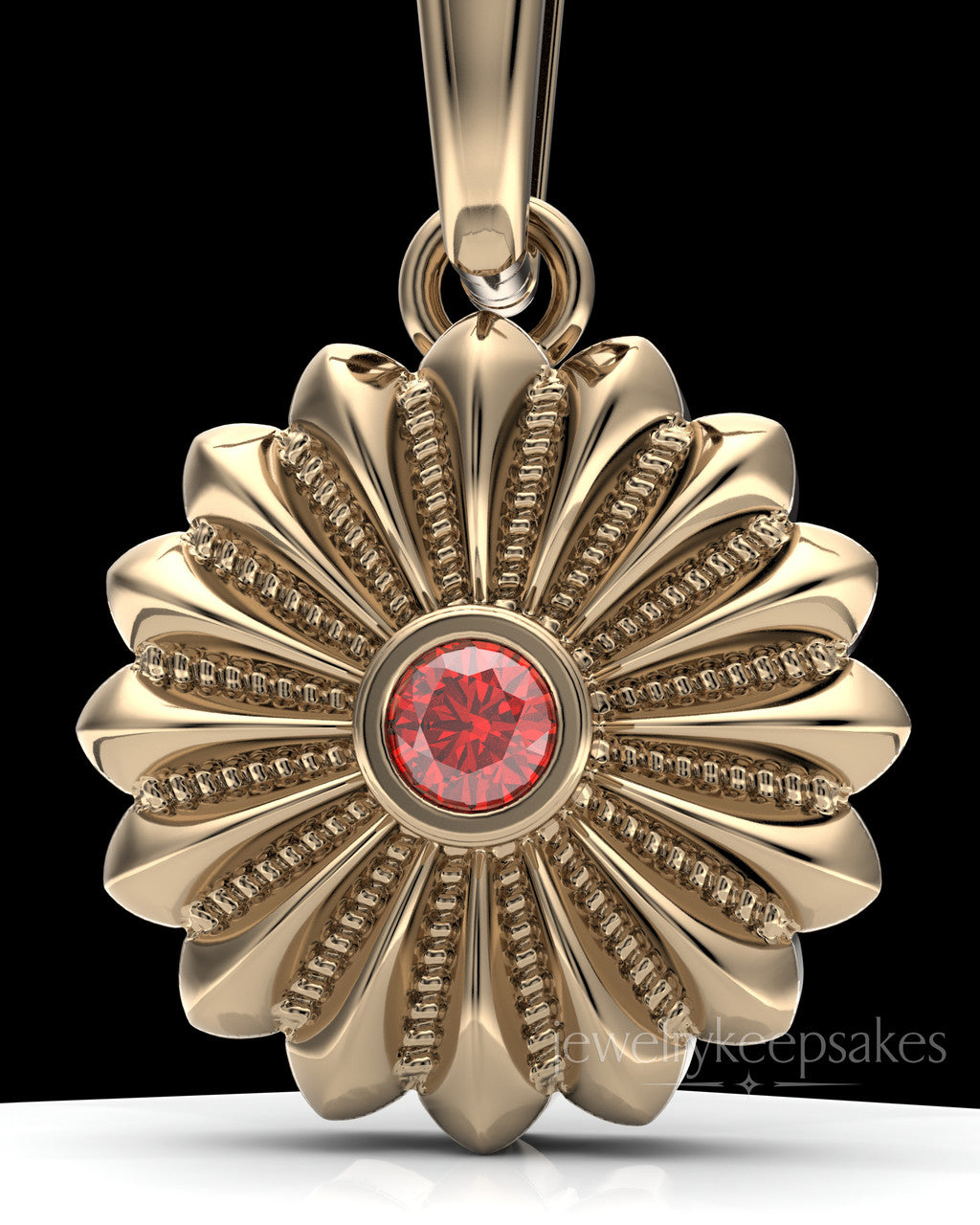 Solid 14K Gold Daisy Birthstone Permanently Sealed Waterproof Jewelry