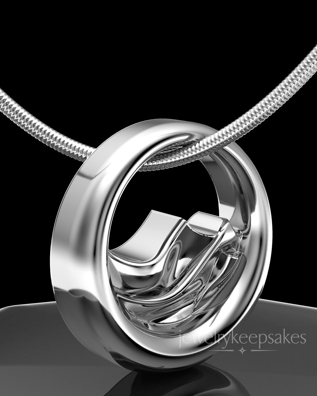 Solid 14k White Gold Mountains of Memories Permanently Sealed Waterproof Jewelry