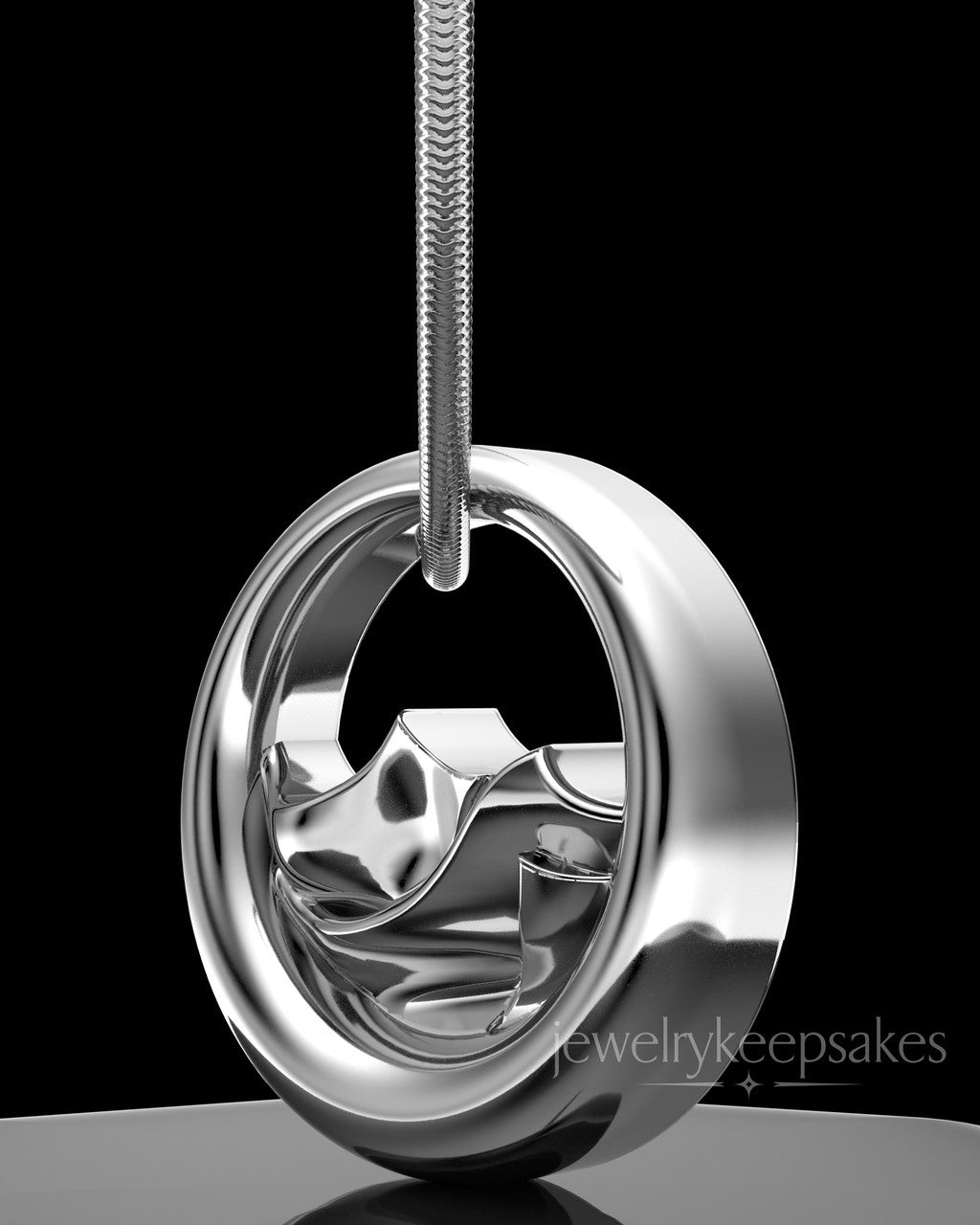 Solid 14k White Gold Mountains of Memories Permanently Sealed Waterproof Jewelry