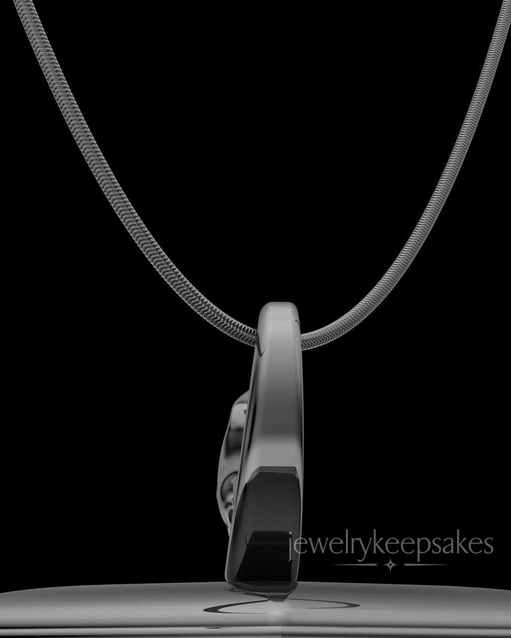 Black Plated Ocean Waves Permanently Sealed Waterproof Keepsake Jewelry