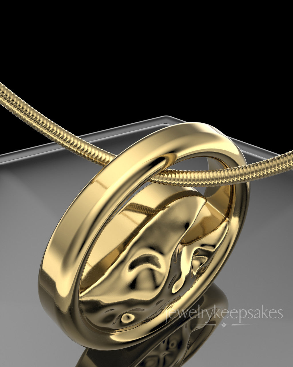 Gold Plated Ocean Waves Permanently Sealed Waterproof Keepsake Jewelry