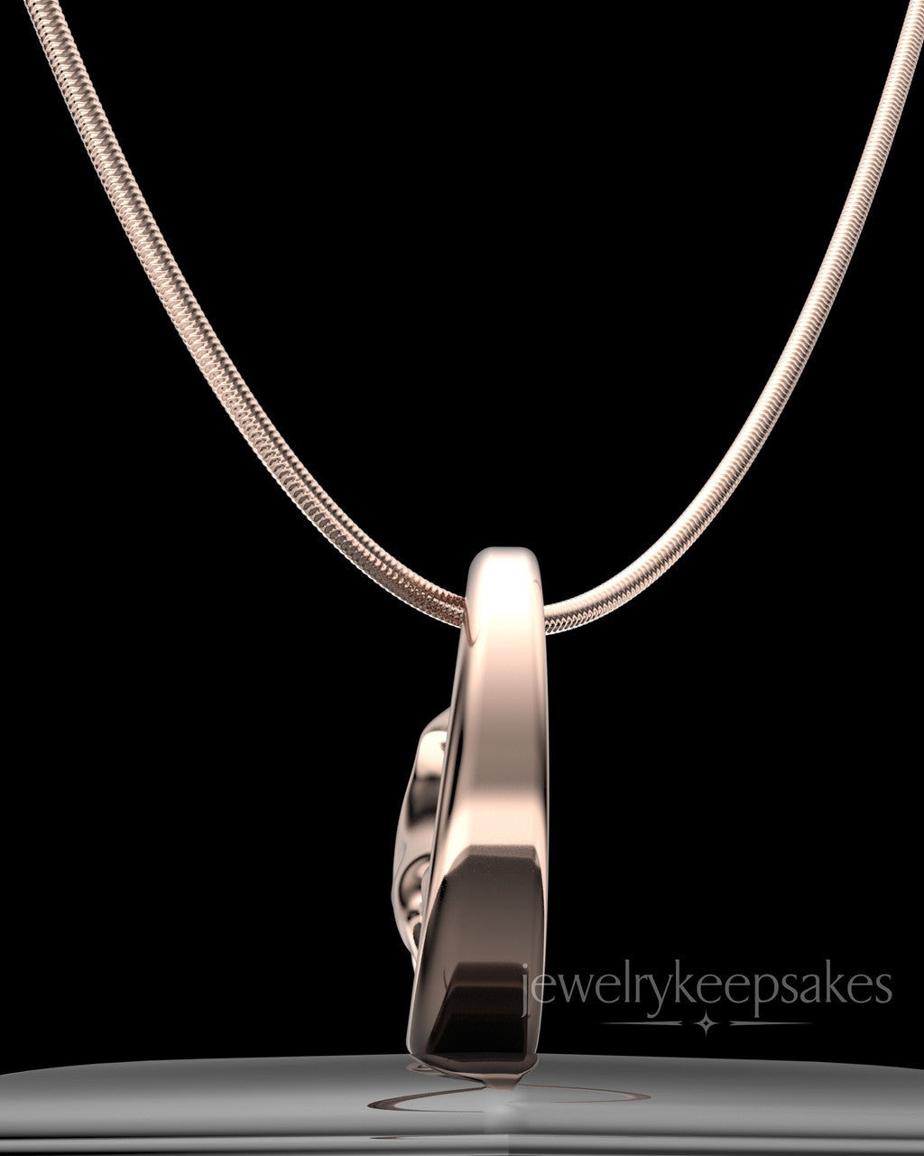 Rose Gold Plated Ocean Waves Permanently Sealed Waterproof Keepsake Jewelry
