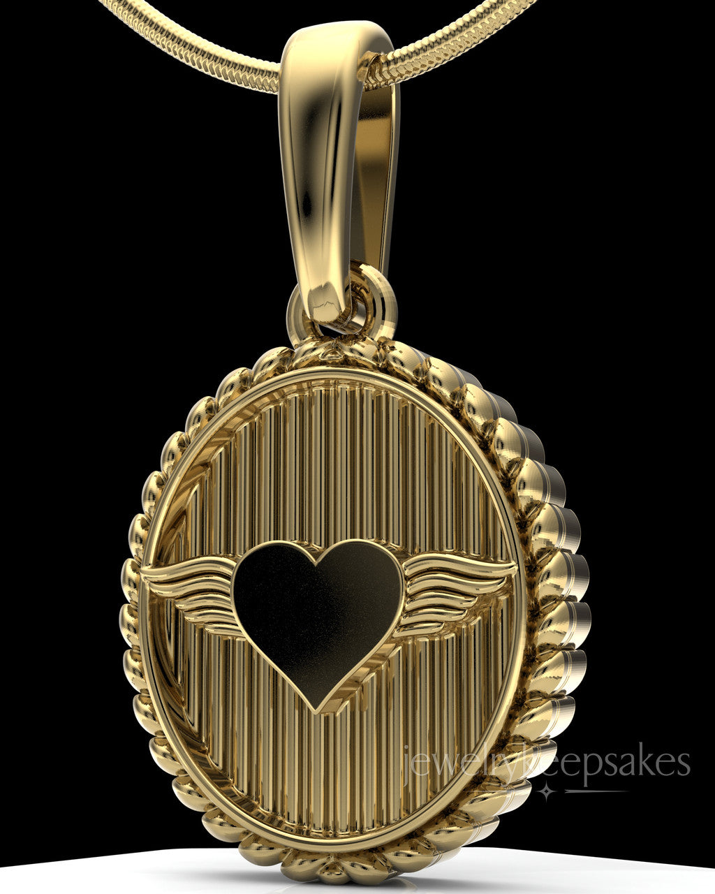 Gold Plated Oval In Love Permanently Sealed Waterproof Keepsake Jewelry