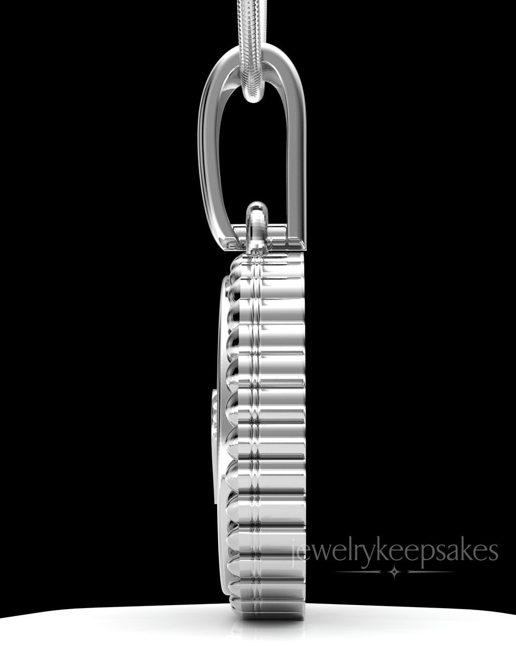 Sterling Silver Oval In Love Permanently Sealed Waterproof Keepsake Jewelry