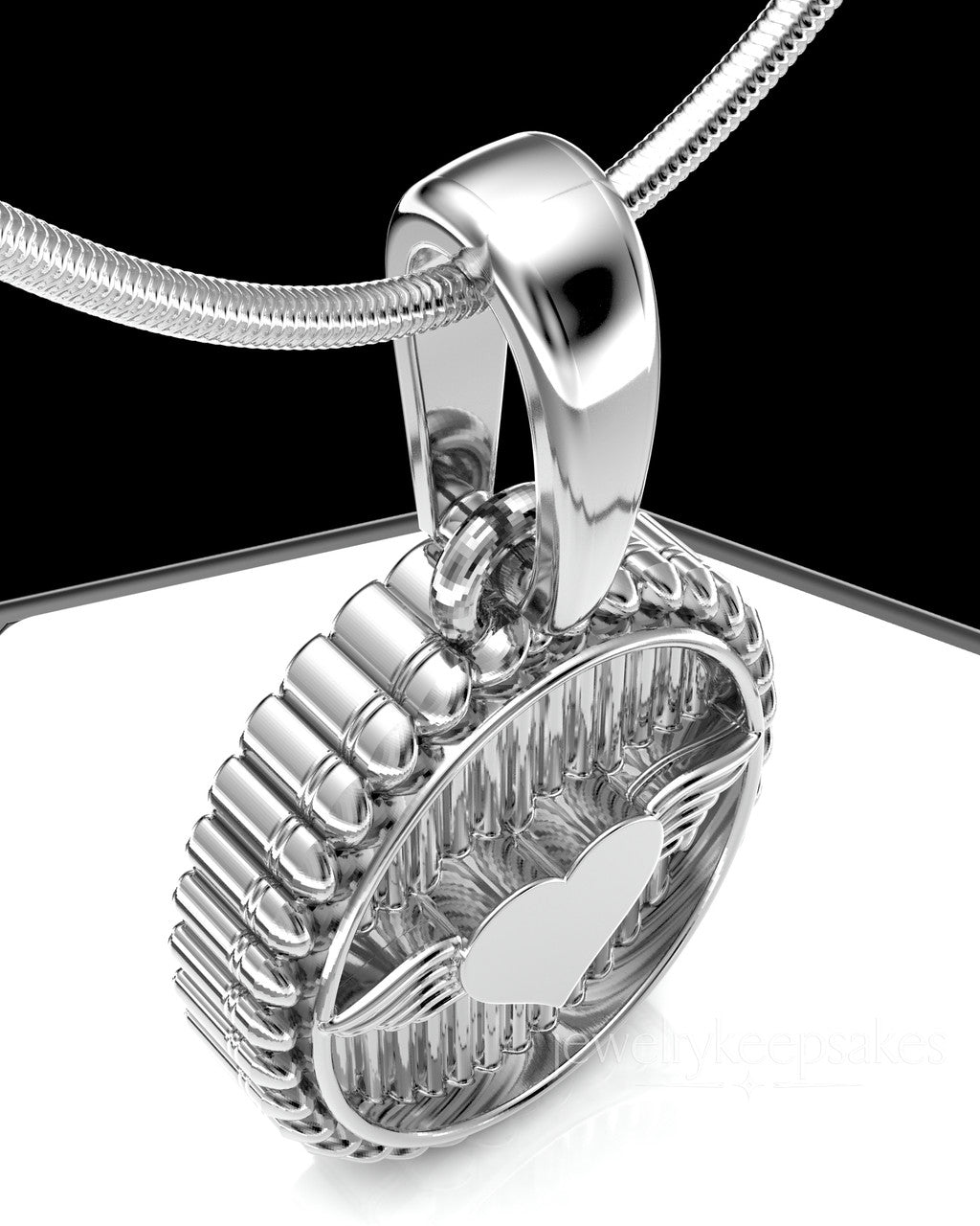 Sterling Silver Oval In Love Permanently Sealed Waterproof Keepsake Jewelry