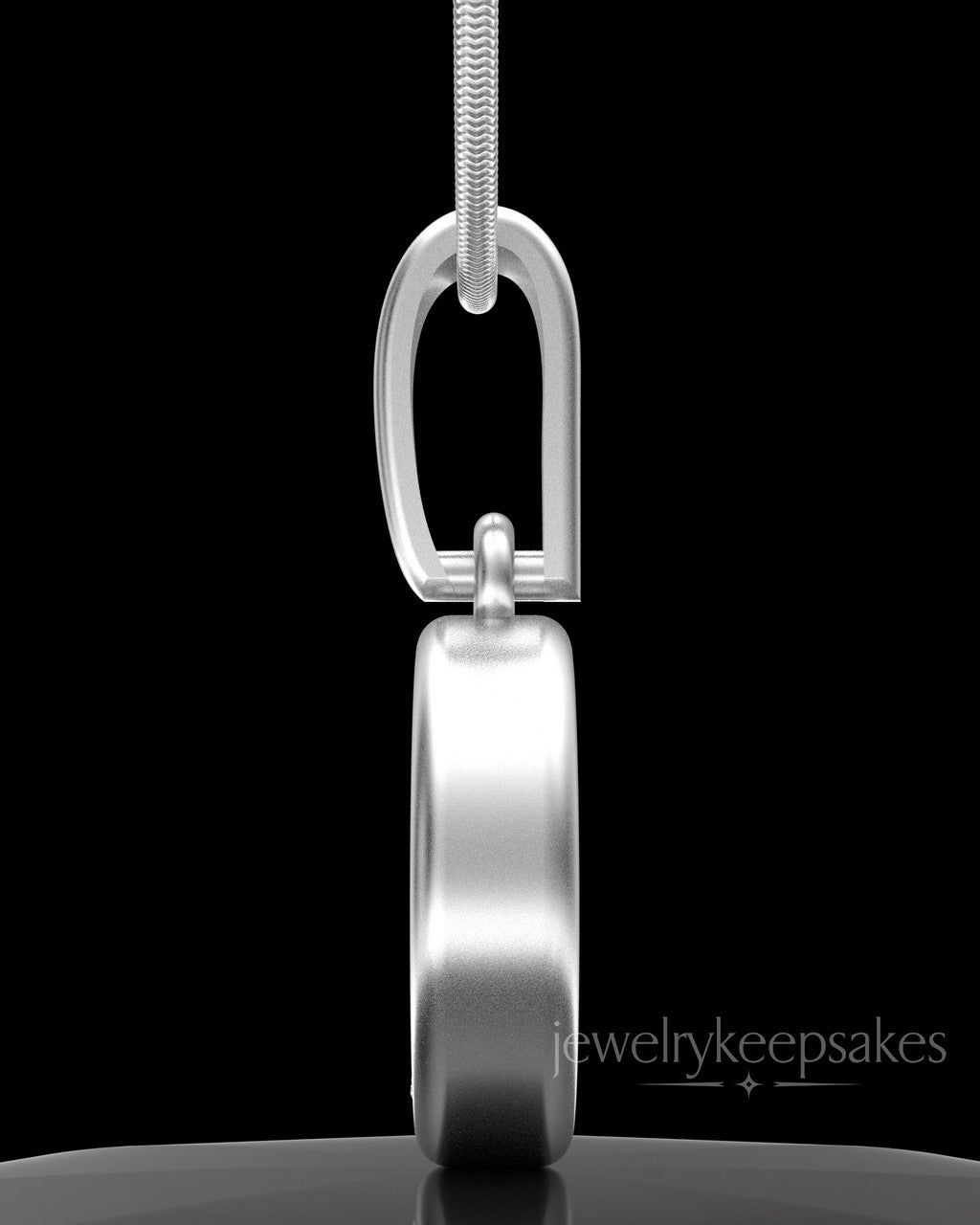 Solid 14k White Gold Moon and Back Permanently Sealed Waterproof Keepsake Jewelry