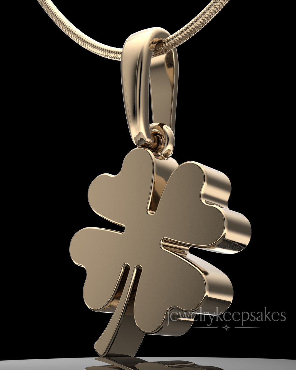 Solid 14k Gold My Lucky Clover Permanently Sealed Waterproof Keepsake Jewelry