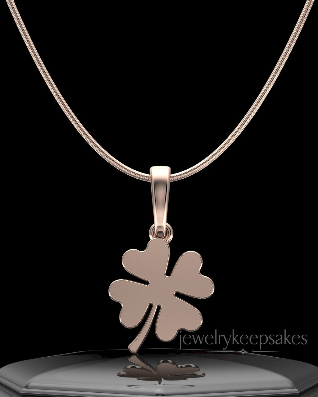 Rose Gold Plated My Lucky Clover Permanently Sealed Waterproof Keepsake Jewelry