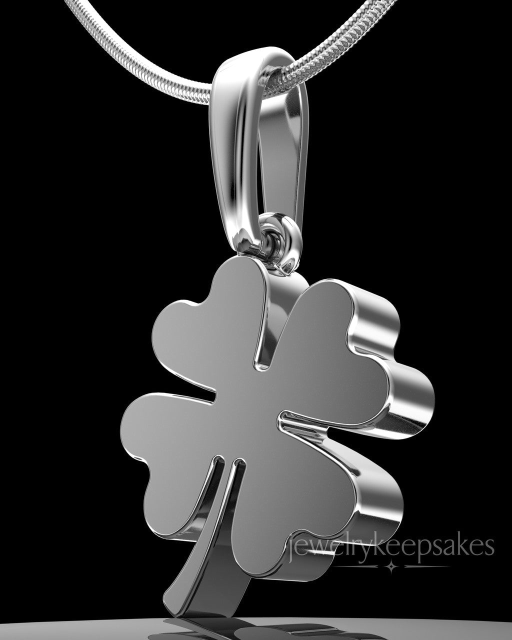 Sterling Silver My Lucky Clover Permanently Sealed Waterproof Keepsake Jewelry