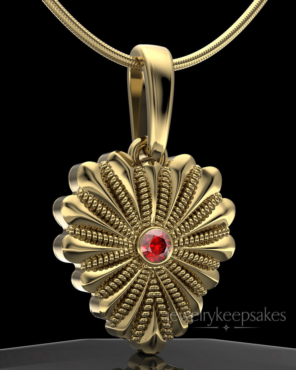 Gold Plated Rodeo Birthstone Heart Permanently Sealed Waterproof Keepsake Jewelry