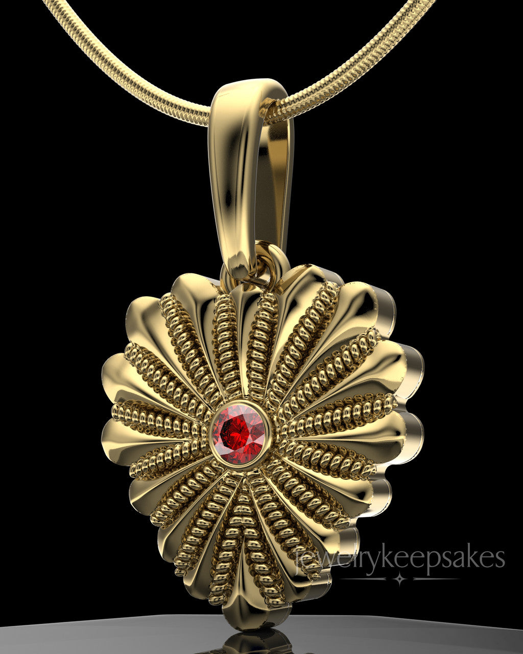 Gold Plated Rodeo Birthstone Heart Permanently Sealed Waterproof Keepsake Jewelry