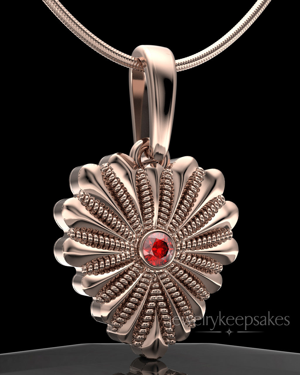 Rose Gold Plated Rodeo Birthstone Heart Permanently Sealed Waterproof Keepsake Jewelry