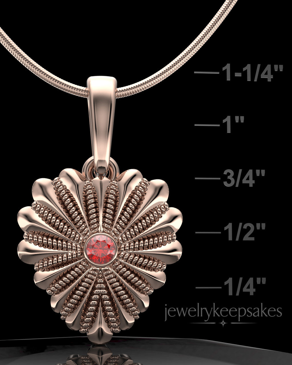 Rose Gold Plated Rodeo Birthstone Heart Permanently Sealed Waterproof Keepsake Jewelry