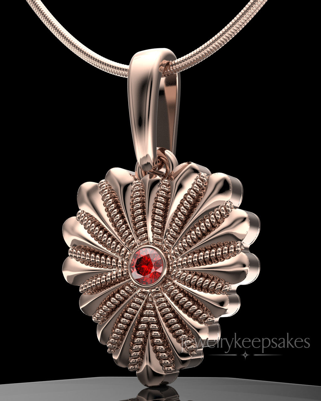 Rose Gold Plated Rodeo Birthstone Heart Permanently Sealed Waterproof Keepsake Jewelry
