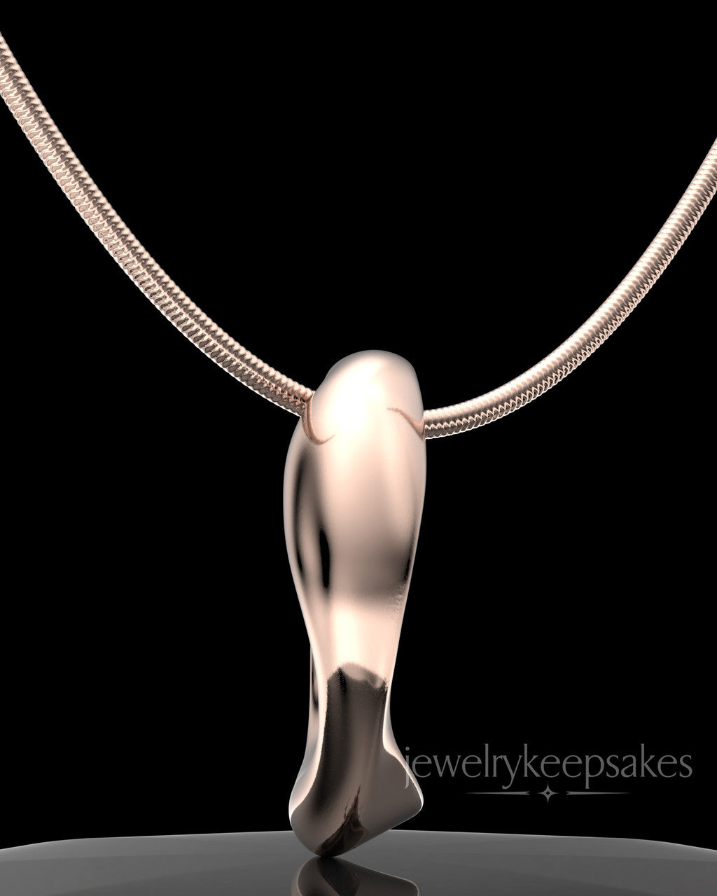 Rose Gold Plated Gentle Twist Permanently Sealed Waterproof Keepsake Jewelry