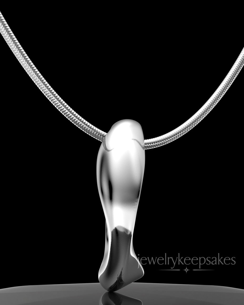 Solid 14k White Gold Gentle Twist Permanently Sealed Waterproof Keepsake Jewelry