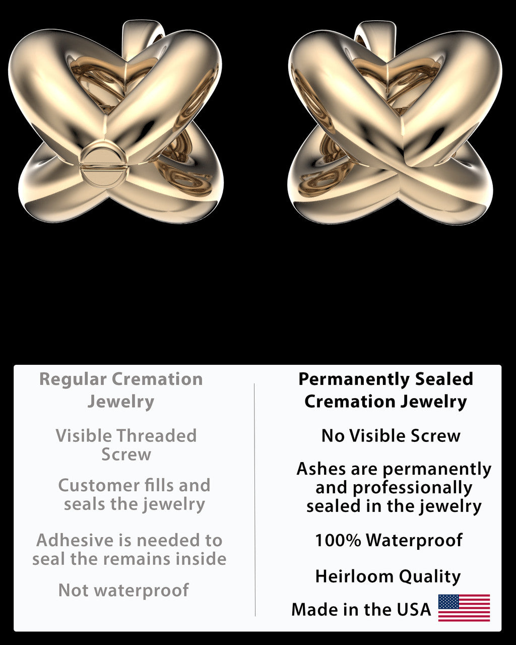 Solid 14k Gold Harmony Sphere Permanently Sealed Waterproof Keepsake Jewelry