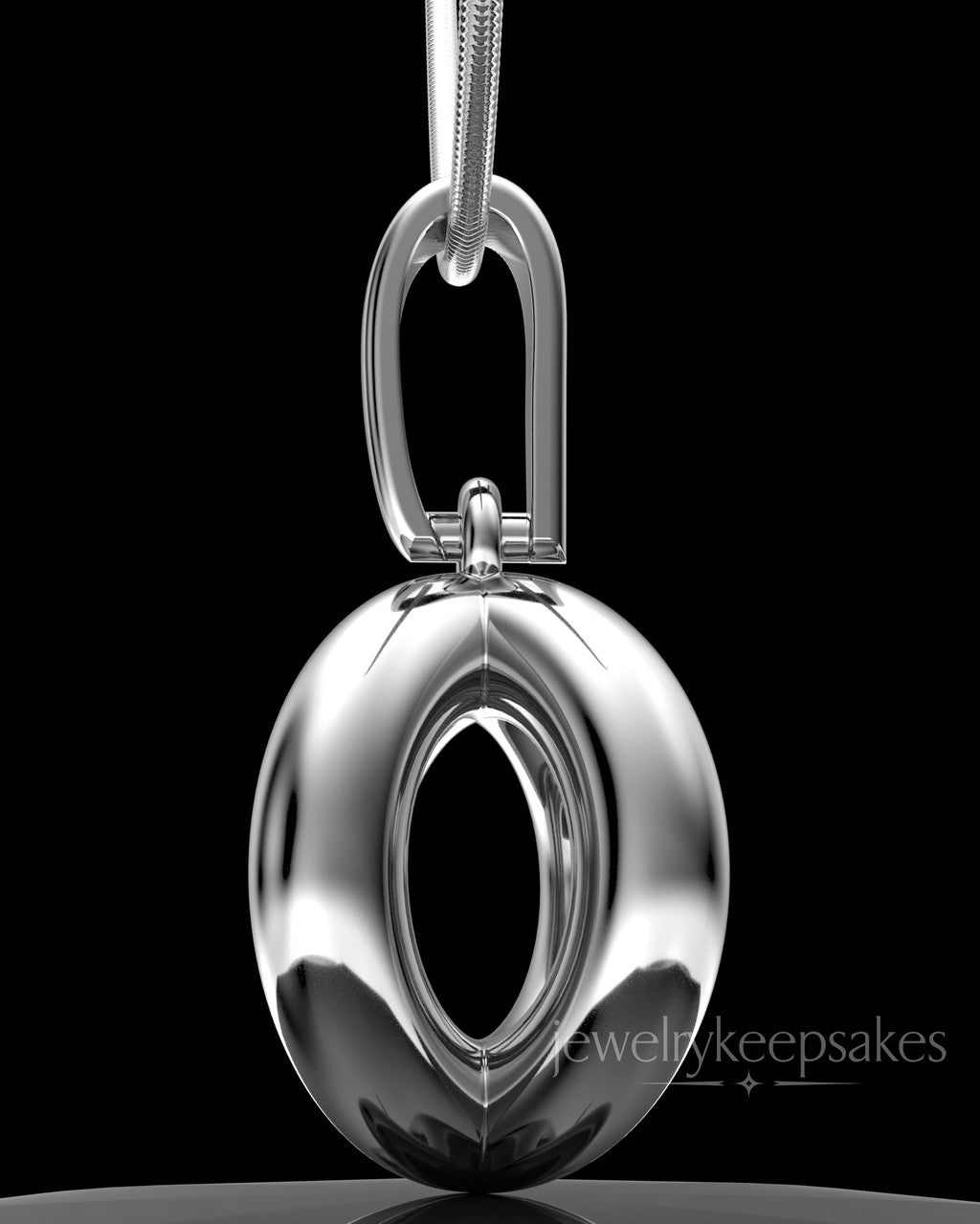 Solid 14K White Gold Harmony Sphere Permanently Sealed Waterproof Keepsake Jewelry