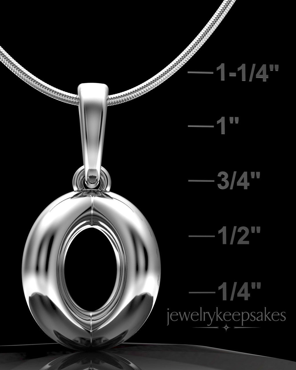 Solid 14K White Gold Harmony Sphere Permanently Sealed Waterproof Keepsake Jewelry