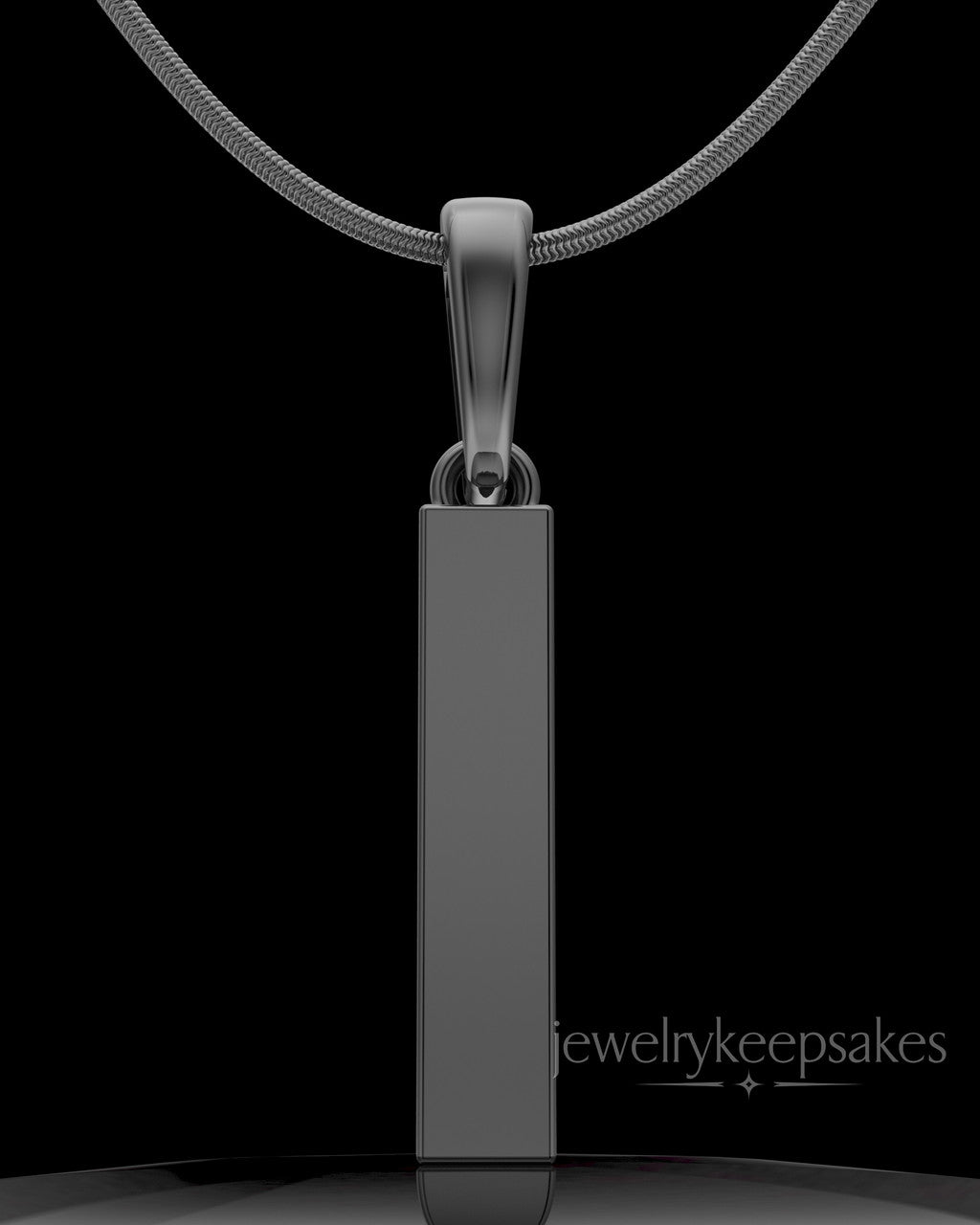 Black Plated Steadfast Long Cylinder Permanently Sealed Waterproof Keepsake Jewelry