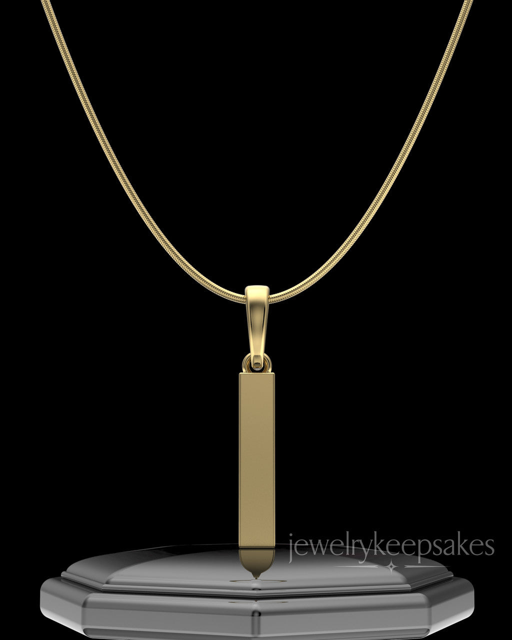 Gold Plated Steadfast Long Cylinder Permanently Sealed Waterproof Keepsake Jewelry