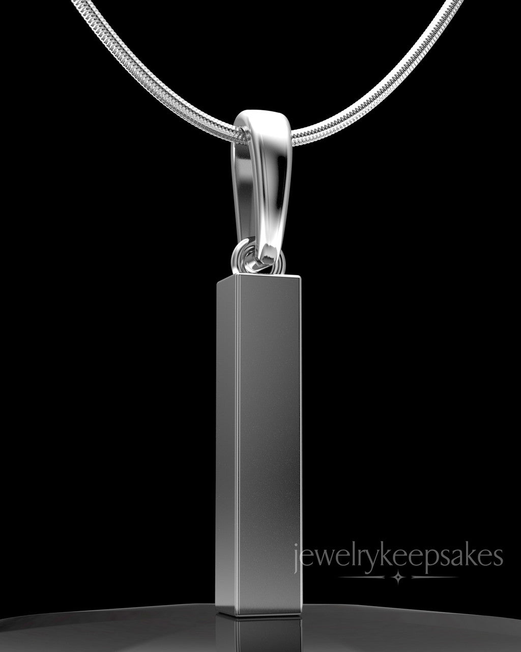 Sterling Silver Steadfast Long Cylinder Permanently Sealed Waterproof Keepsake Jewelry