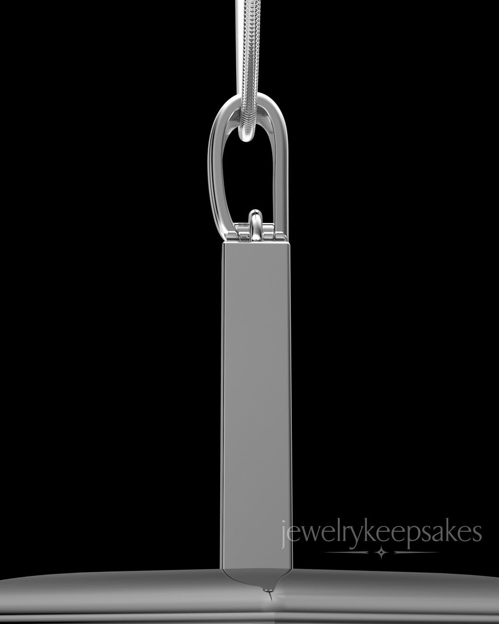 Sterling Silver Steadfast Long Cylinder Permanently Sealed Waterproof Keepsake Jewelry