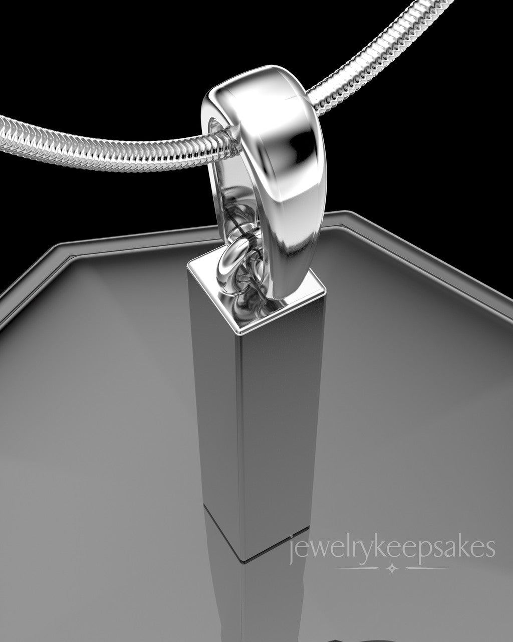 Sterling Silver Steadfast Long Cylinder Permanently Sealed Waterproof Keepsake Jewelry