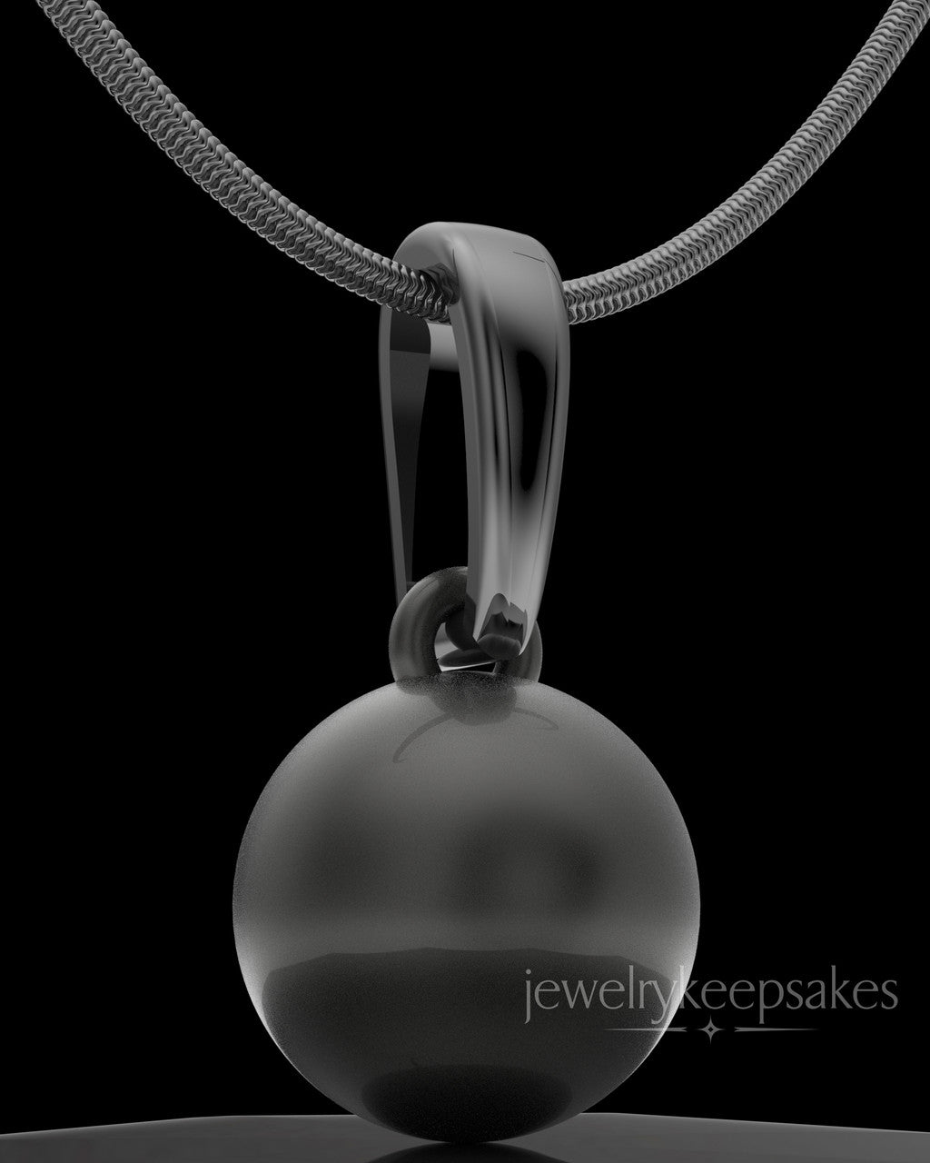 Black Plated Spherical Permanently Sealed Waterproof Keepsake Jewelry