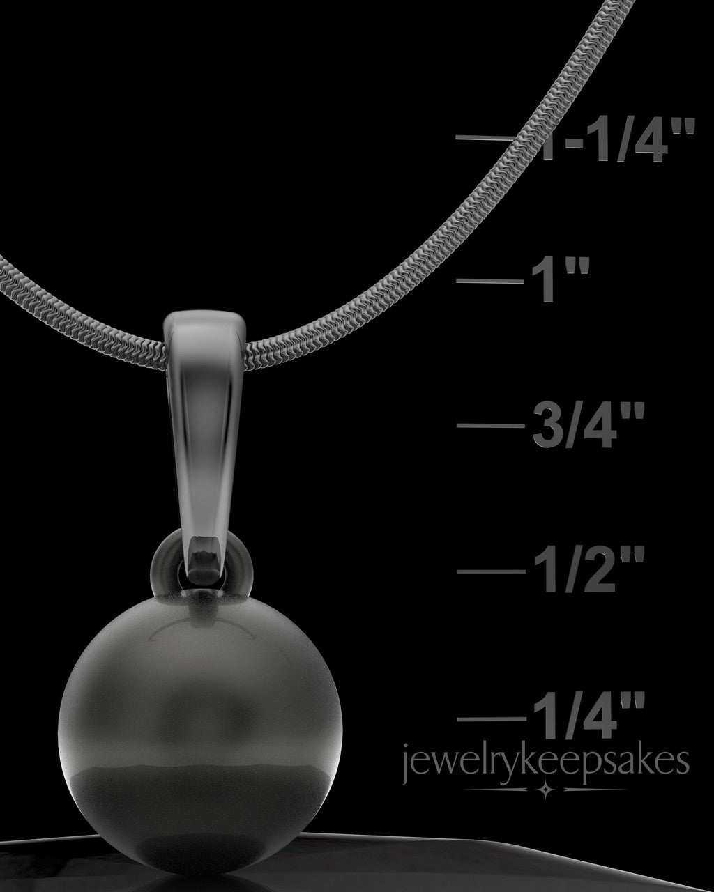 Black Plated Spherical Permanently Sealed Waterproof Keepsake Jewelry