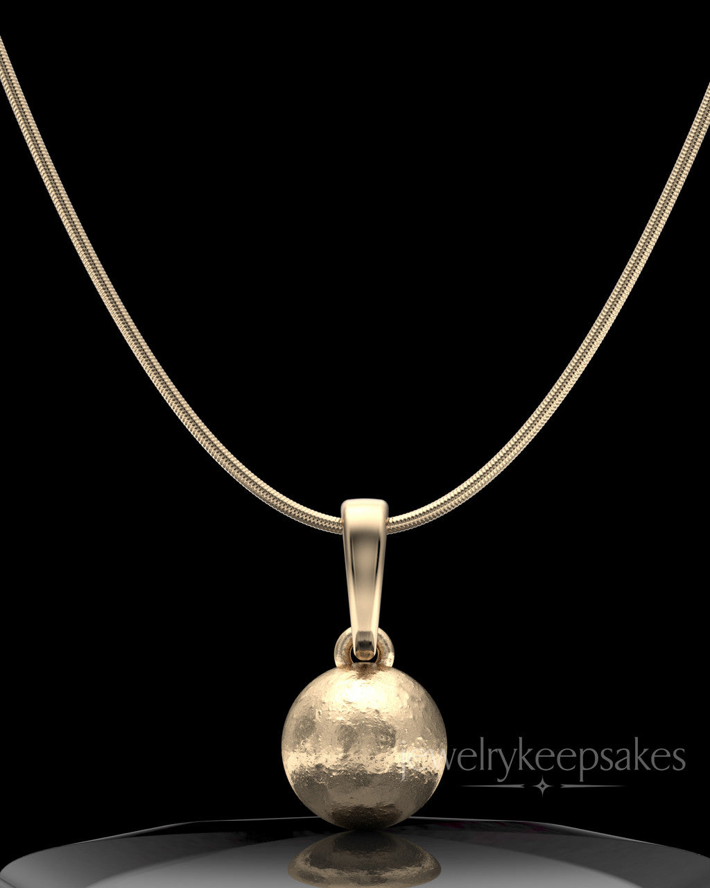 Solid 14K Gold Spherical Permanently Sealed Waterproof Keepsake Jewelry