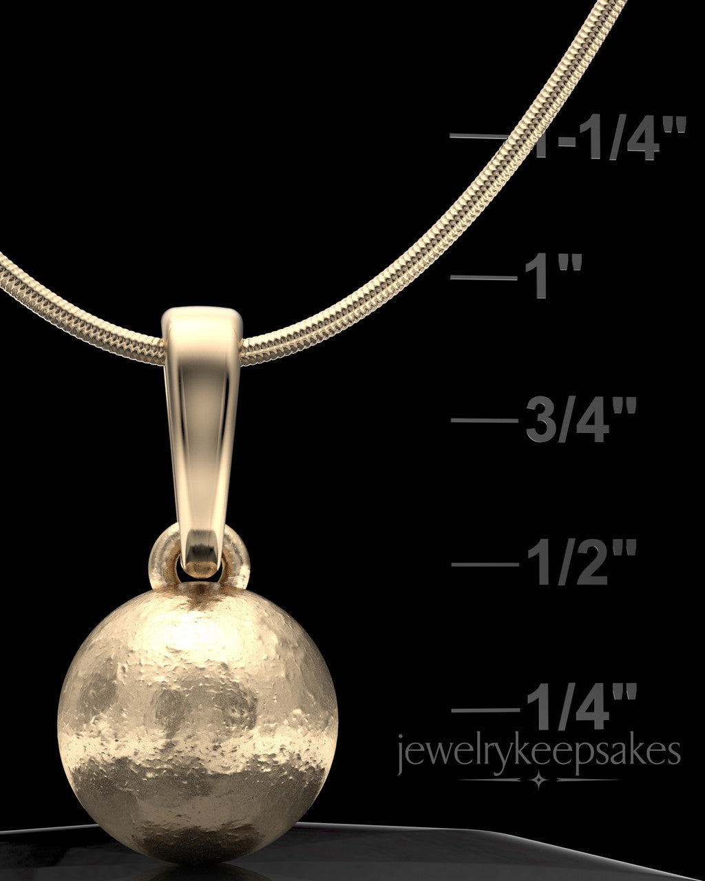 Solid 14K Gold Spherical Permanently Sealed Waterproof Keepsake Jewelry