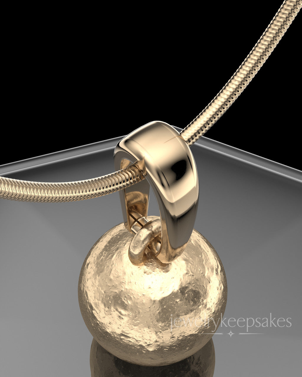 Solid 14K Gold Spherical Permanently Sealed Waterproof Keepsake Jewelry