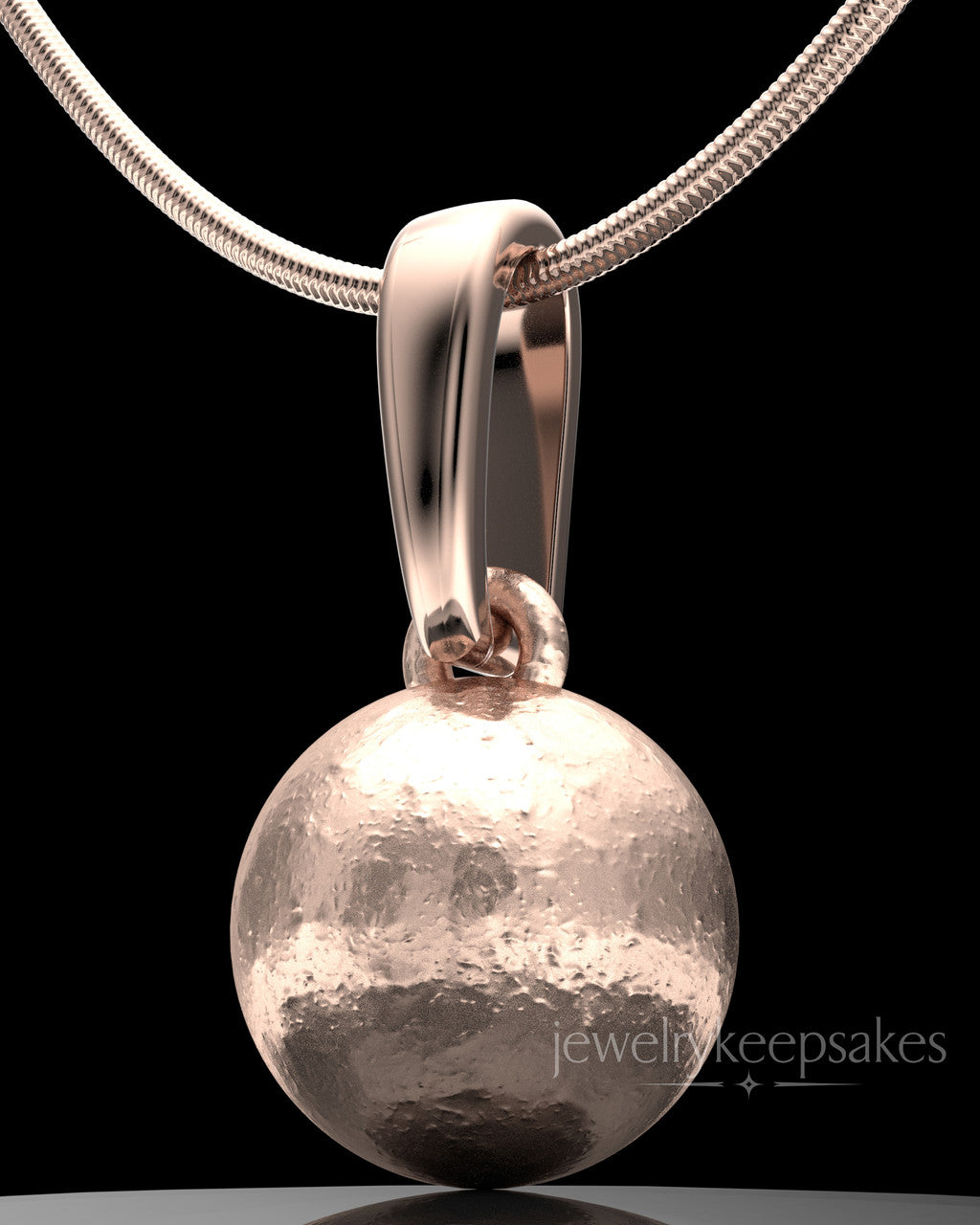 Rose Gold Plated Spherical Permanently Sealed Waterproof Keepsake Jewelry