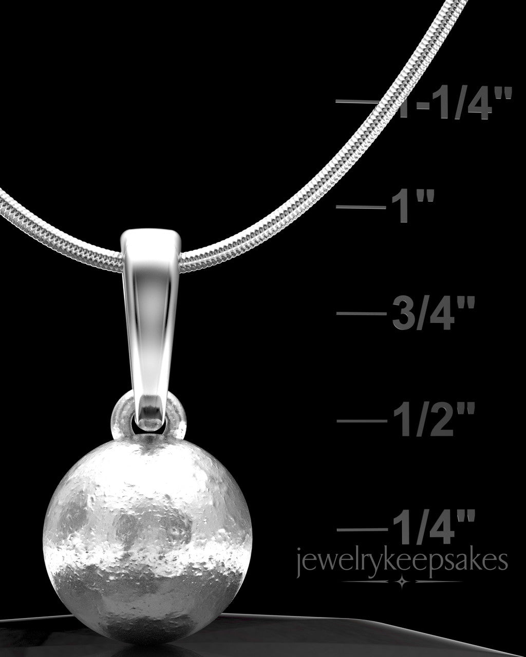 Sterling Silver Spherical Permanently Sealed Waterproof Keepsake Jewelry