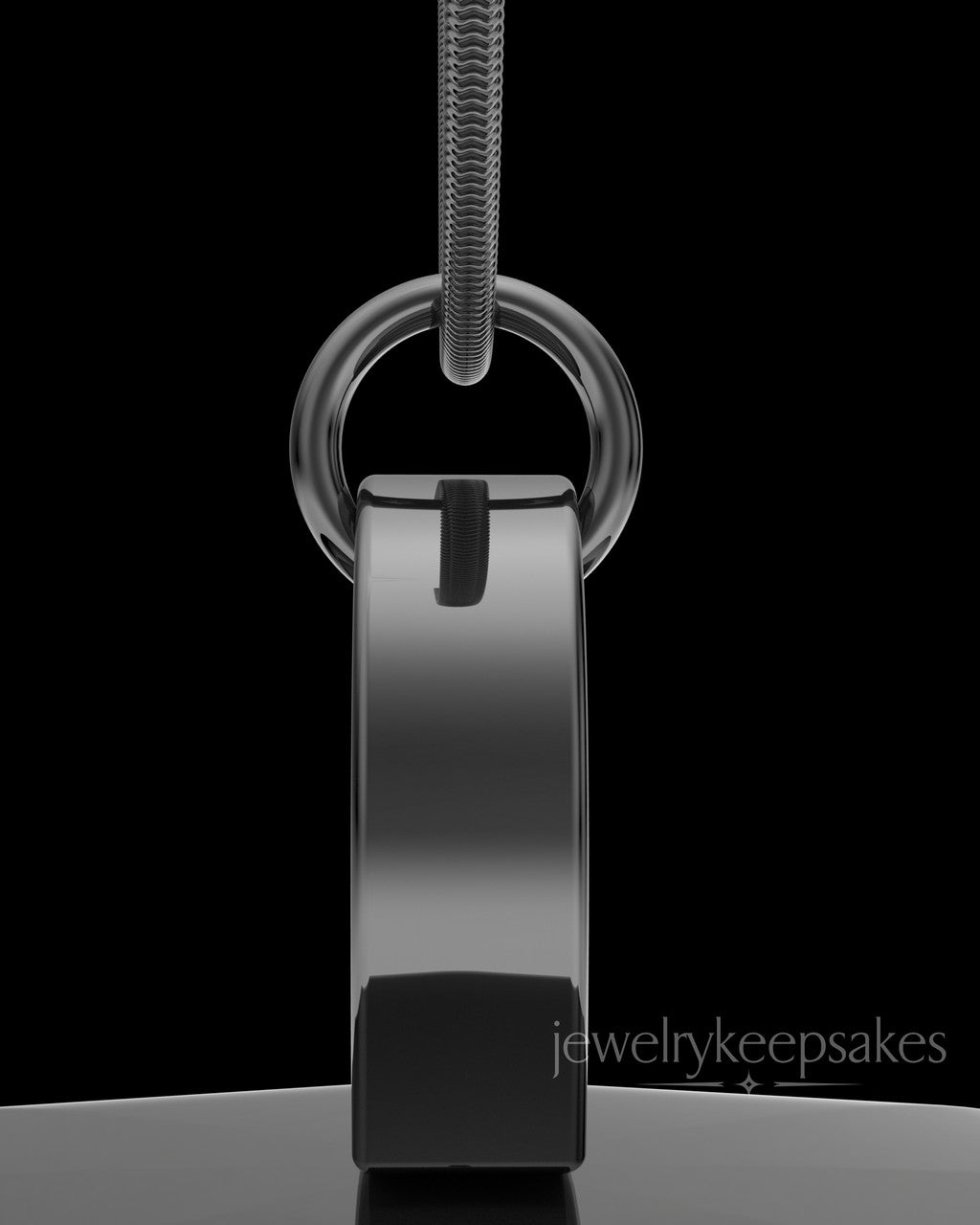 Black Plated Angled Heart Permanently Sealed Waterproof Keepsake Jewelry