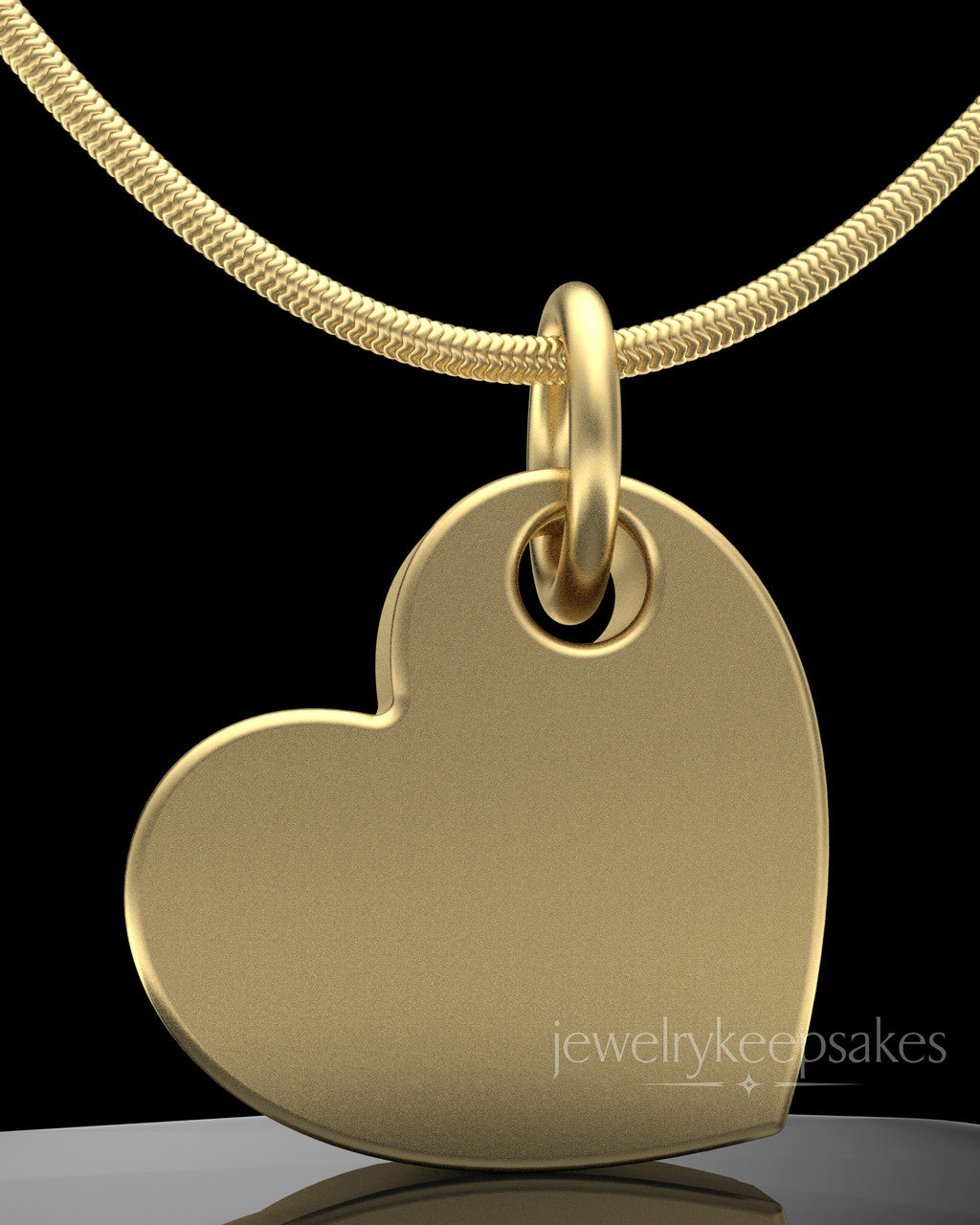 Gold Plated Angled Heart Permanently Sealed Waterproof Keepsake Jewelry
