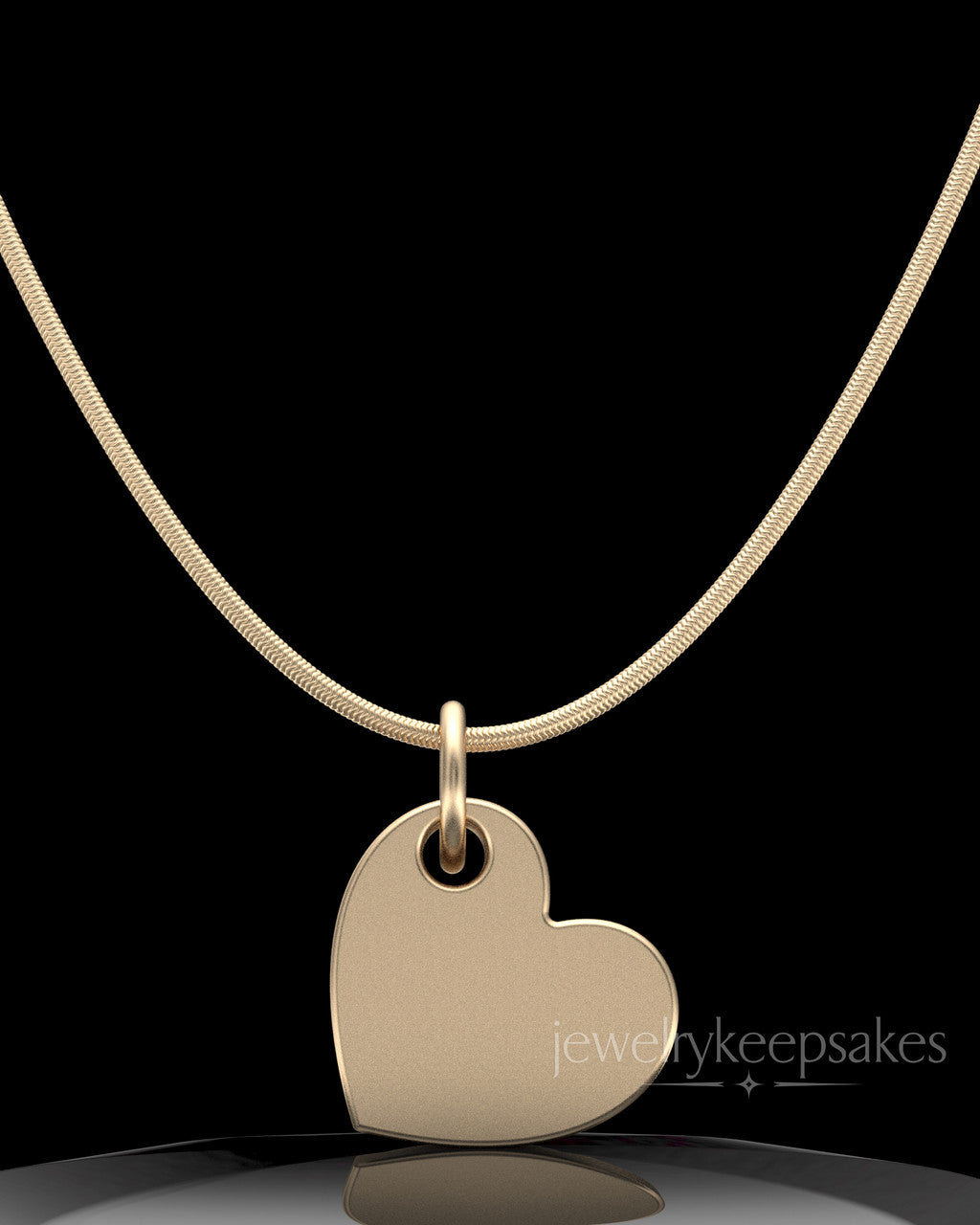 Solid 14k Gold Angled Heart Permanently Sealed Waterproof Keepsake Jewelry