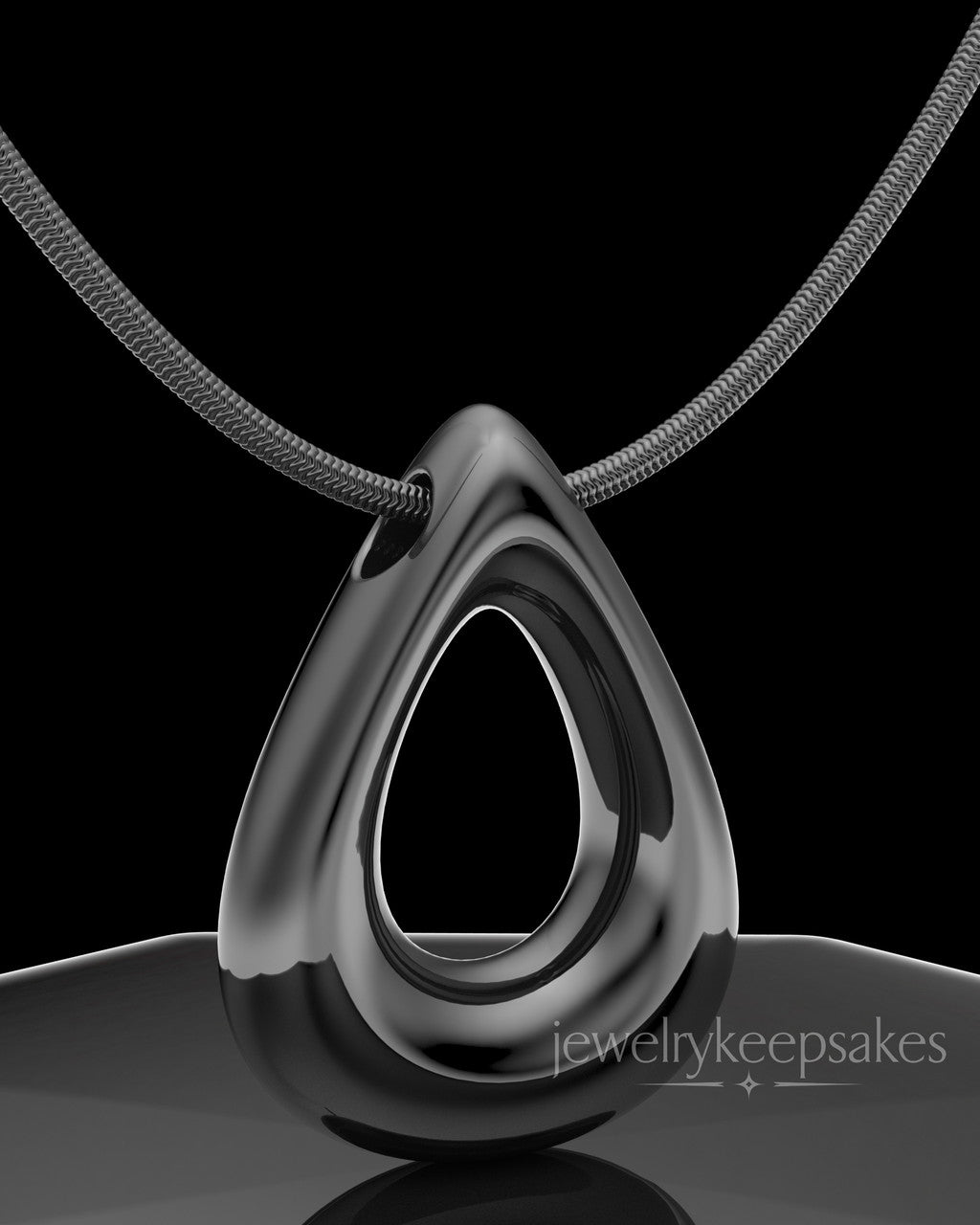 Black Plated Permanently Sealed Teardrop Waterproof Keepsake Jewelry
