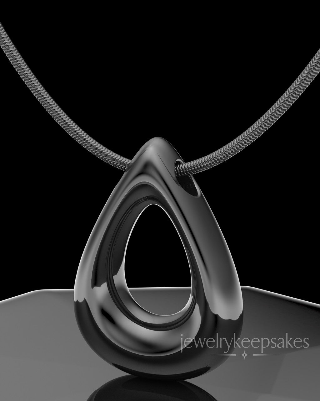 Black Plated Permanently Sealed Teardrop Waterproof Keepsake Jewelry