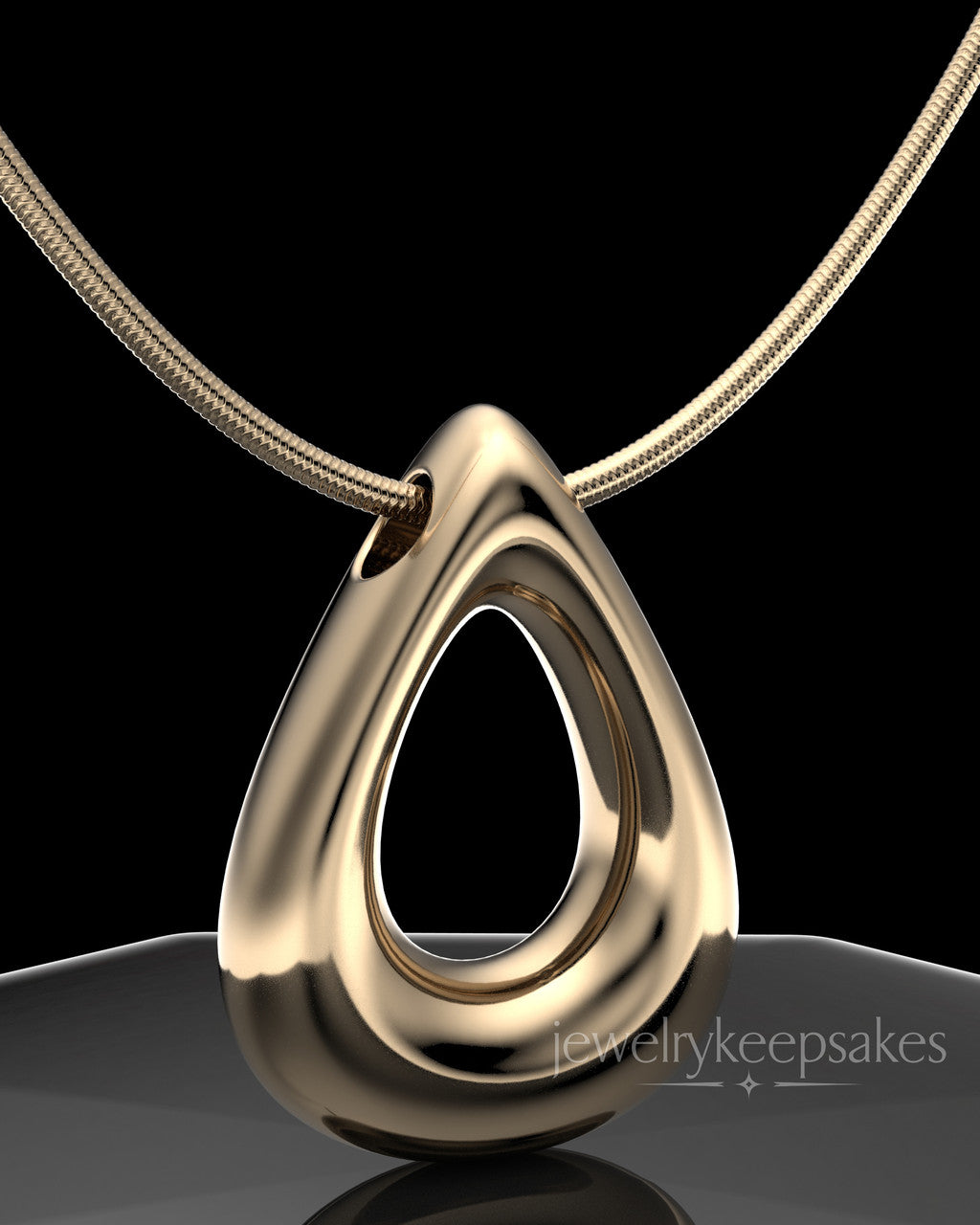 Solid 14k Gold Permanently Sealed Teardrop Waterproof Keepsake Jewelry
