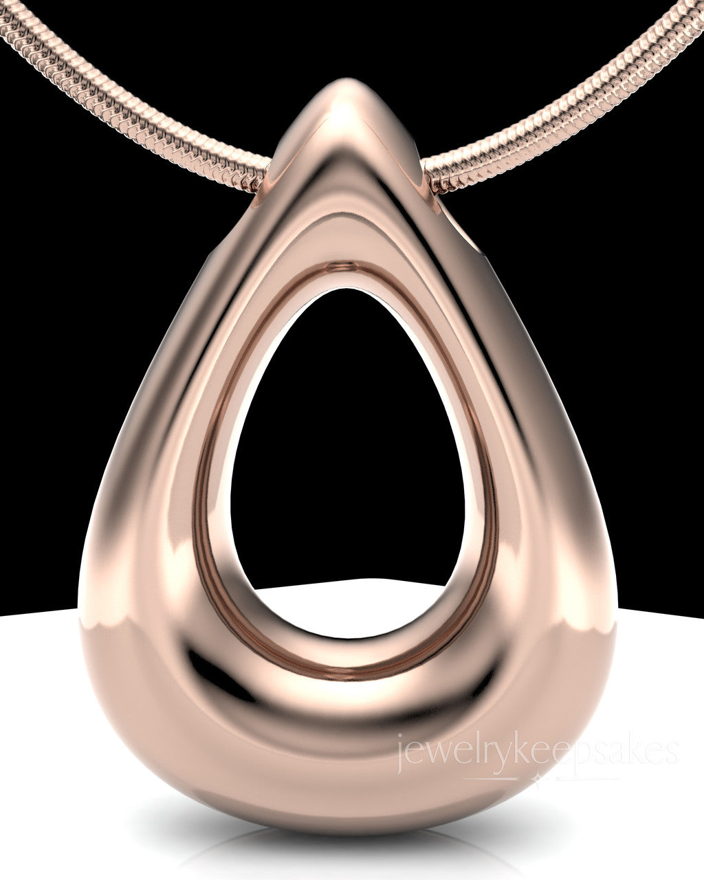 Rose Gold Plated Permanently Sealed Teardrop Waterproof Keepsake Jewelry