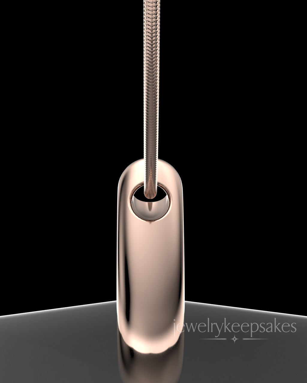 Rose Gold Plated Permanently Sealed Teardrop Waterproof Keepsake Jewelry