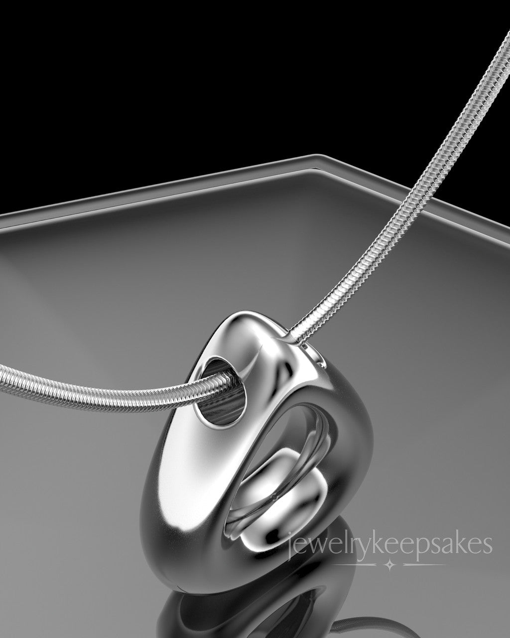 Solid 14k White Gold Permanently Sealed Teardrop Waterproof Keepsake Jewelry