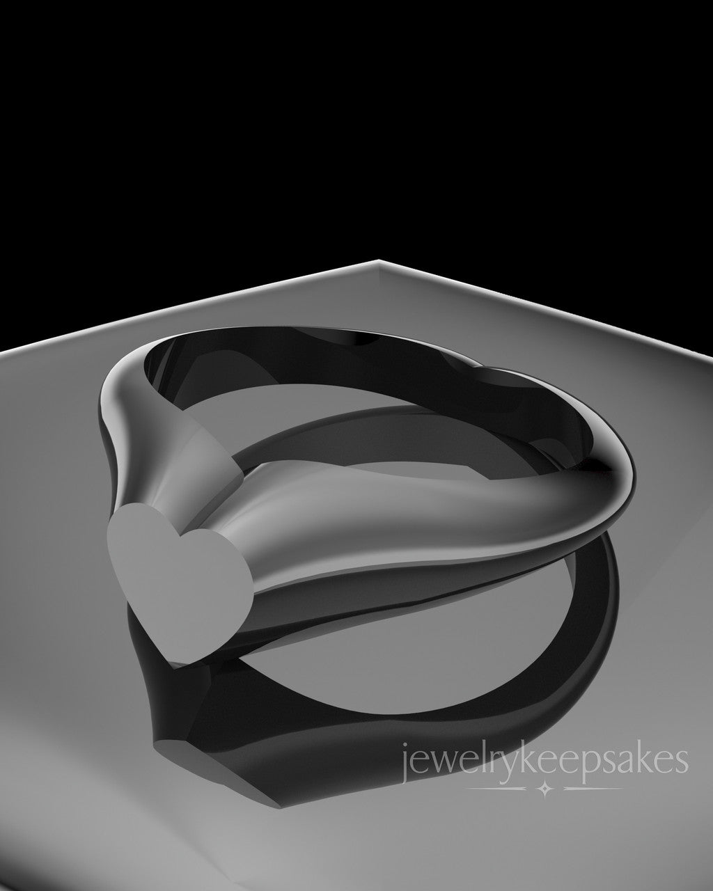 Black Signet Permanently Sealed Waterproof Cremation Ring