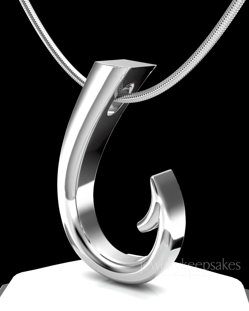 Sterling Silver Hook Permanently Sealed Waterproof Cremation Pendant