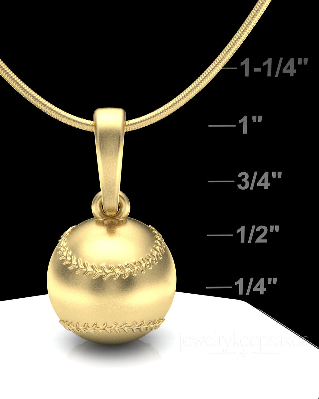 Gold Plated Baseball Permanently Sealed Waterproof Cremation Pendant
